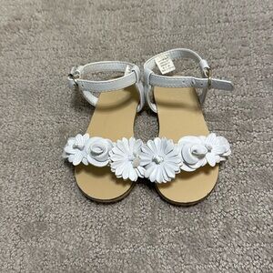 White flowery sandals